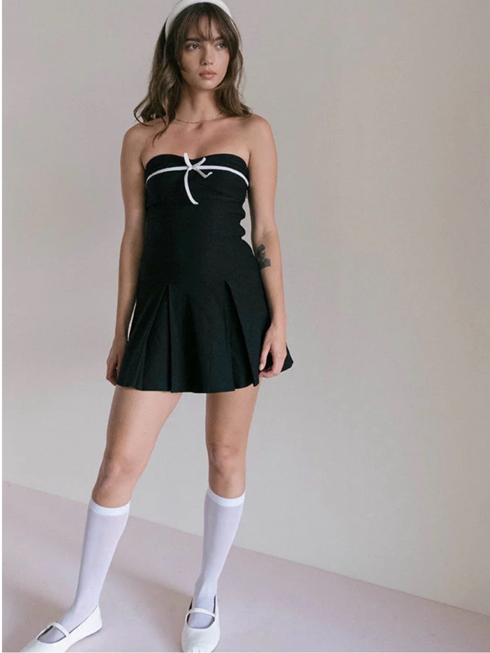 Motel Rocks Panolia Bow Front Mini Dress